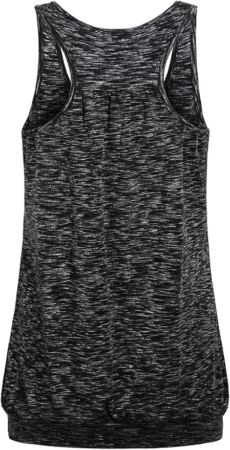 Miusey Womens Sleeveless Round Neck Loose Fit Racerback Yoga Tank Top