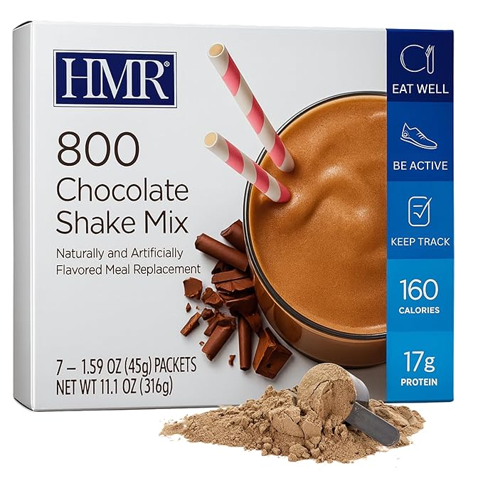 HMR 800 Shake Meal Replacement Mix | Chocolate Shake Powder to Support Healthy Weight Loss | 17g of Protein | Easy to Make | Low Calorie Food | 7 Servings
