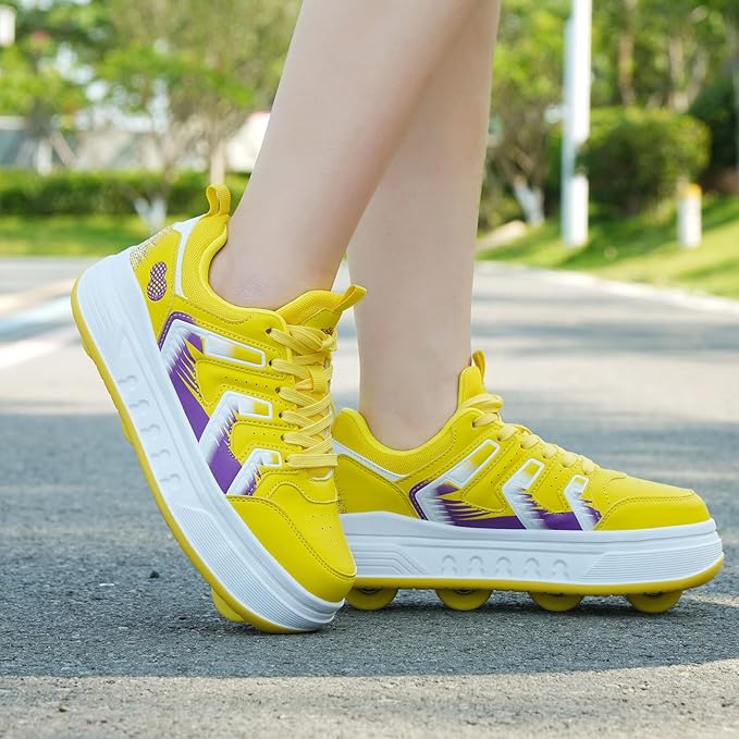 Roller Skate Shoes & Sneakers with Wheels, Outdoor Roller Skates for Girls Boys, Shoes with Wheels for Christmas Birthday Gift