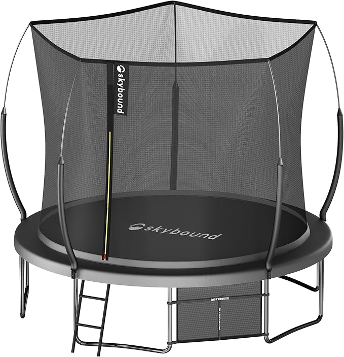 SkyBound 14 FT 12 FT 10FT 8FT 6FT Springless Trampoline for Kids and Adults - Recreational Trampolines with AntiRust Coating - Bungee Cords Outdoor Trampoline for Kids - No-Gap Design Zipper System