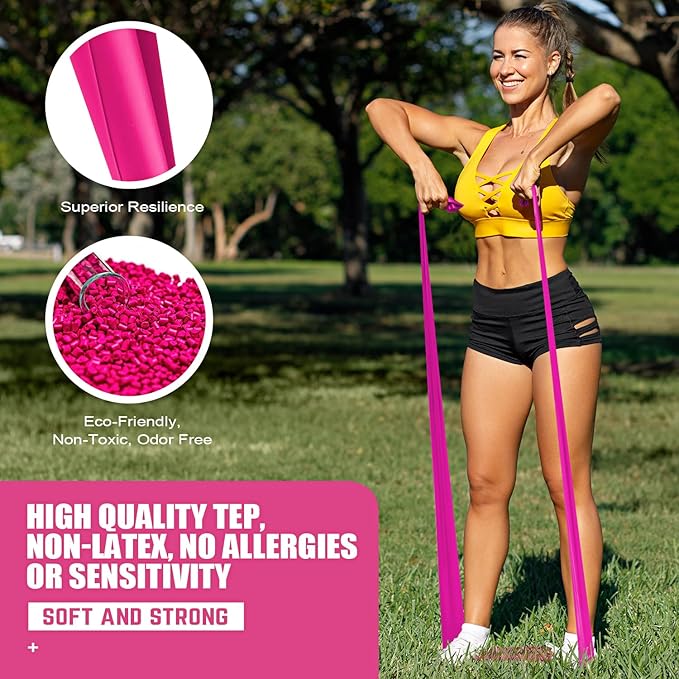 Resistance Bands, Exercise Bands, Physical Therapy Bands for Strength Training, Yoga, Pilates, Stretch Elastic Band with Different Strengths, Workout Bands for Home Gym