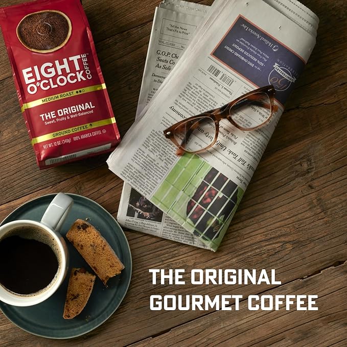 Eight O'Clock Coffee French Roast Ground Coffee, Dark Roast, 21 Ounce (Pack of 1) - Smoky & Complex