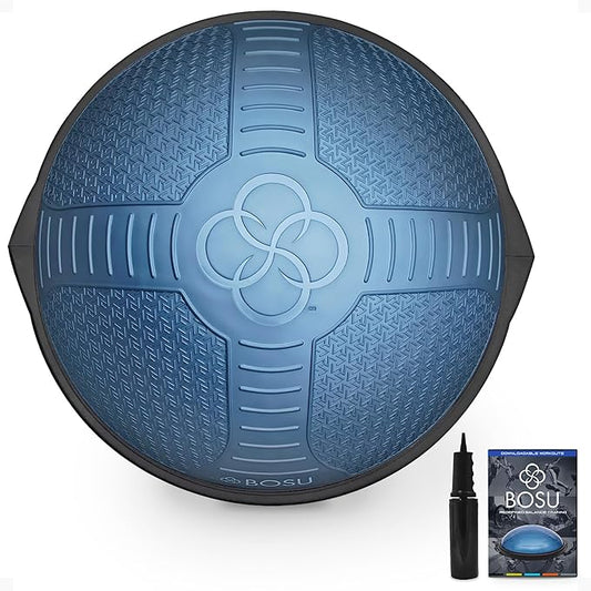 BOSU NexGen 25IN Home Fitness Exercise Gym Strength Flexibility Balance Trainer with Rubberized Non Skid Surface and Hand Air Pump