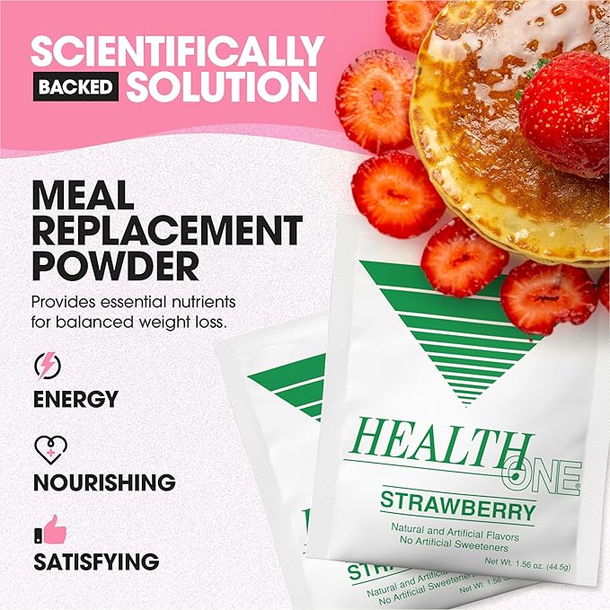 Strawberry Meal Replacement Powder | High Protein with 15G Whey & Soy Isolate | GLP-1 Booster | Best for Lean Shakes for Weight Loss in Women & Men | No Artificial Sweeteners (15 Servings)