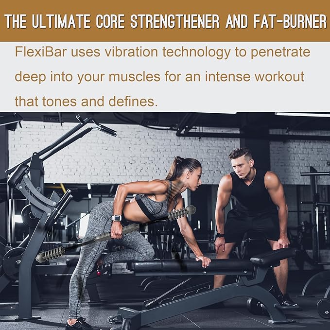 Elastic Fitness bar, Weight bar, Core Strength Training, Arm Twister, Home Gym Workout, Suitable for Men, Women Body Shaping and Fat Burning Training