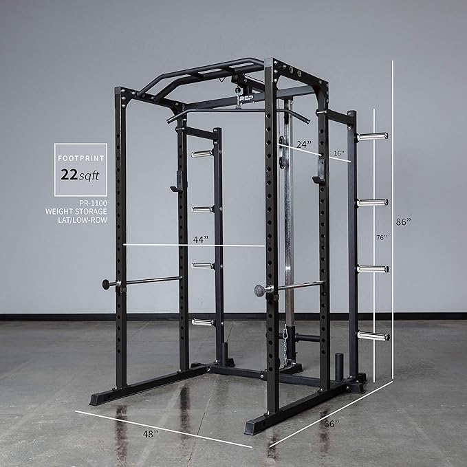 REP Fitness PR-1100 Power Rack - 700 lbs Rated Lifting Cage for Weight Training