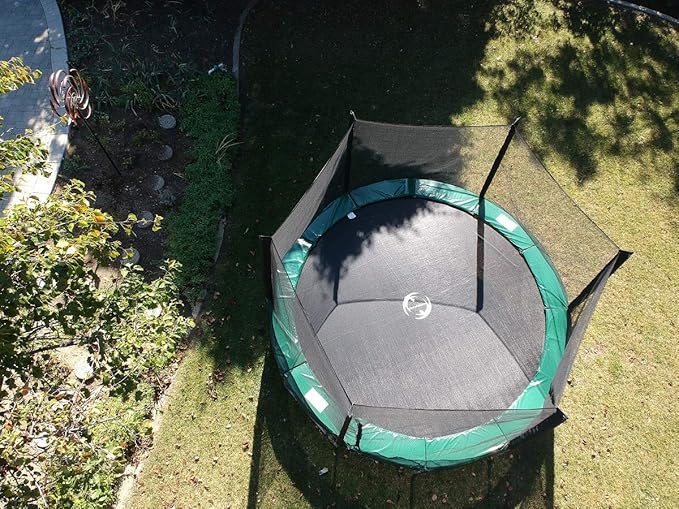 Happy Trampoline Round Trampolines 14 FT, 15 FT, 16 FT - ASTM Approved - Outdoor Gymnastic Trampolines for Adults and Kids with Net Enclosure