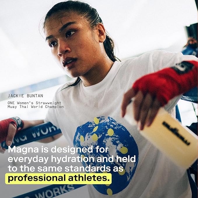 MAGNA Electrolyte Powder Drink Mix for Hydration, Energy & Focus Support with Magnesium L Threonate, Malate & Glycinate, Sodium, Potassium, Vitamin D, B6 & B12, Tea Lemonade Flavor, 28 Servings