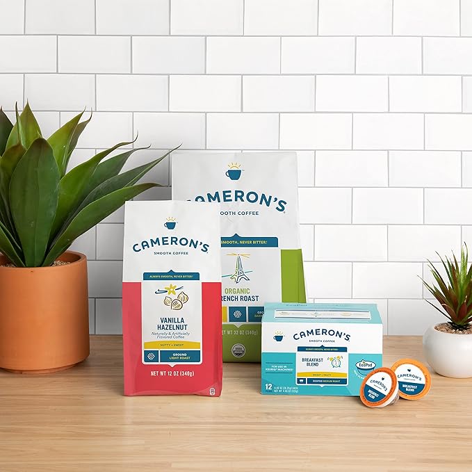 Cameron's Coffee Roasted Ground Coffee Bag, Maple Cream 12 Ounce, Pack of 6