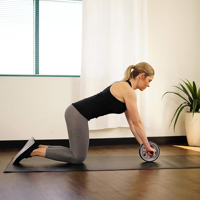 Sunny Health & Fitness Waist Trainer Ab Roller with Elbow Support, Training Wheels, Foldable for Home Gym, Abdominal Exercises, Core Strength, Glute Trainer, Crunch Workouts with Optional Dip Station