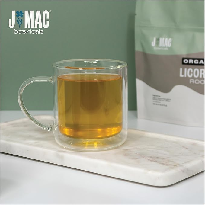 J Mac Botanicals Organic Licorice Root Tea, Cut and Sifted, Dried Herb, regaliz raiz organico