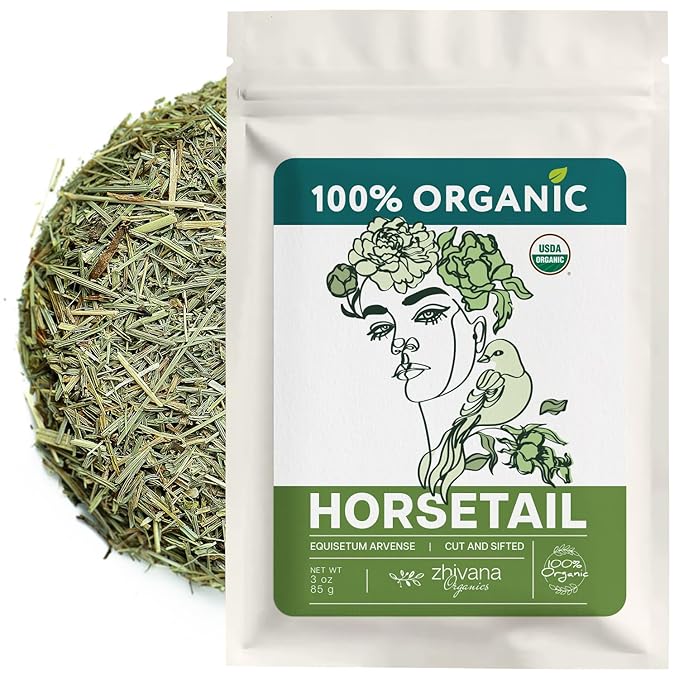 Organic Horsetail (4 oz.) (Equisetum arvense) ā Loose Dried Herb ā Edible Grade for Tea, Infusions & Herbal Blends
