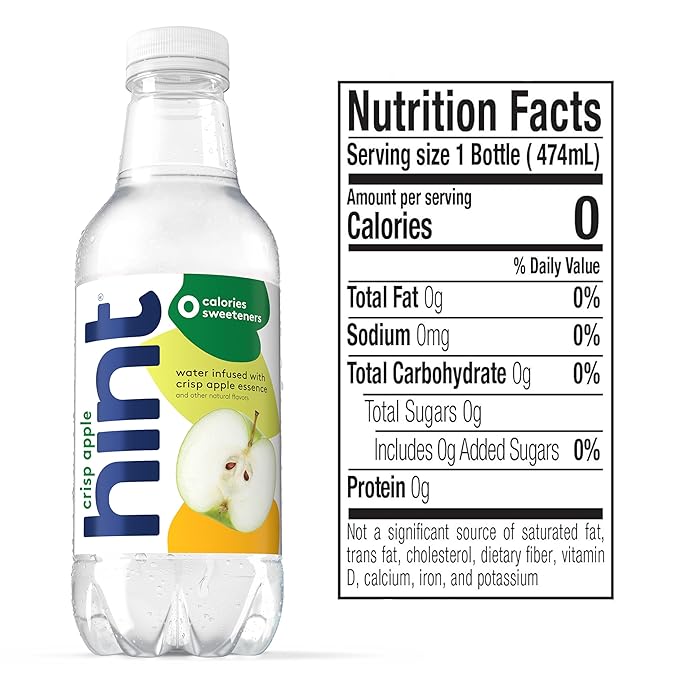Hint Bottled Water, Crisp Apple and Watermelon - Purified Flavored Water with Zero Calories, Sugar Free, Natural Flavors - 16 Fl Oz (Pack of 24)