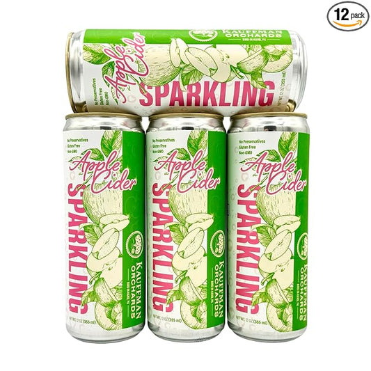 Kauffman Orchards Sparkling Apple Cider, 12 oz. Can (Pack of 12)