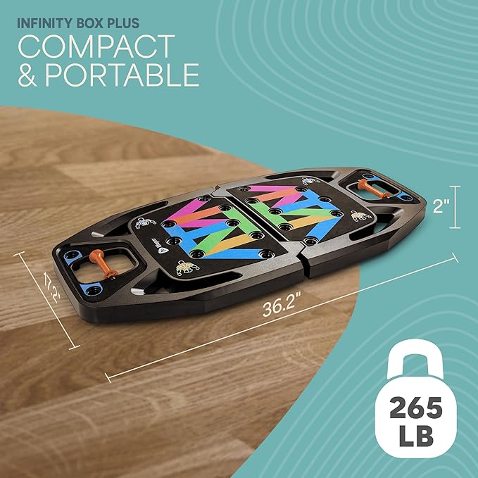 Lifepro Portable Home Gym with Push Up Training Board for Full Body Workouts Push Up Rack Board with 4 Resistance Bands - Home Workout kit Platform for Home Workouts