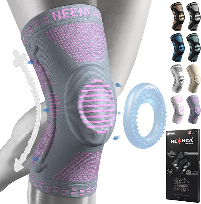 NEENCA Professional Knee Brace for Pain Relief, Medical Knee Support with Patella Pad & Side Stabilizers, Compression Knee Sleeve for Meniscus Tear, ACL, Joint Pain, Runner, Workout - FSA/HSA APPROVED