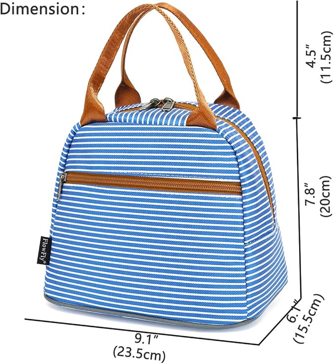 FlowFly Insulated Lunch Cooler Bag - Tote Bag Organizer for Women/Men, Royal