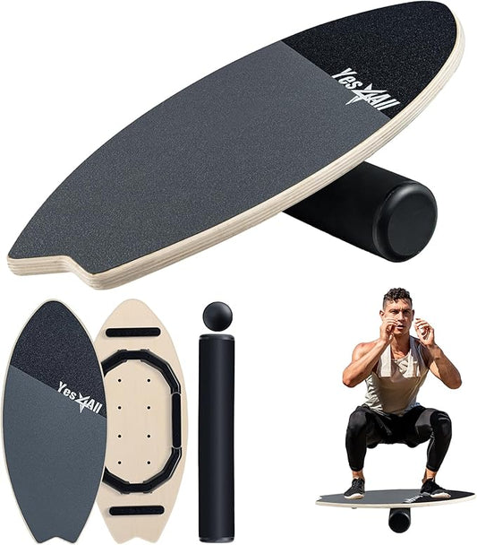 Yes4All Balance Board Sports Trainer, Surf Trainer Board With Adjustable Stoppers, Improve Core Strength and Balance Control