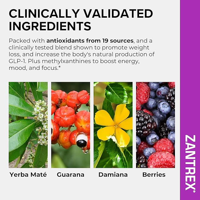 SkinnyStix Berry Fusion GLP-1 Support Powder Energy Drink, Metabolic Support, Appetite Control, Natural Energy Boost | 15 Single-Serving Packets