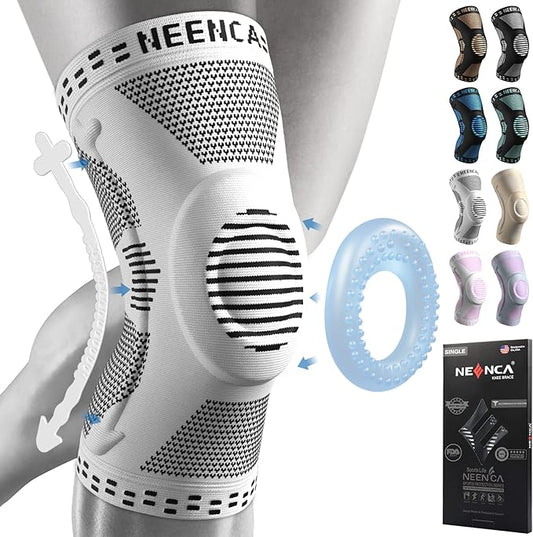 NEENCA Professional Knee Brace for Pain Relief, Medical Knee Support with Patella Pad & Side Stabilizers, Compression Knee Sleeve for Meniscus Tear, ACL, Joint Pain, Runner, Workout - FSA/HSA APPROVED