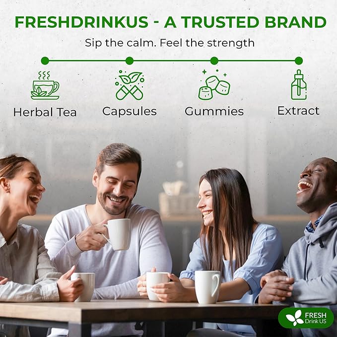 FreshDrinkUS, Super Soursop Herbal Tea ā 40 Tea Bags | Soursop, Ginger, Turmeric, Lemongrass, Cinnamon, Black Pepper & Peppermint | Caffeine-Free, Natural Flavor, Plant-Based Blend | Sugar-Free