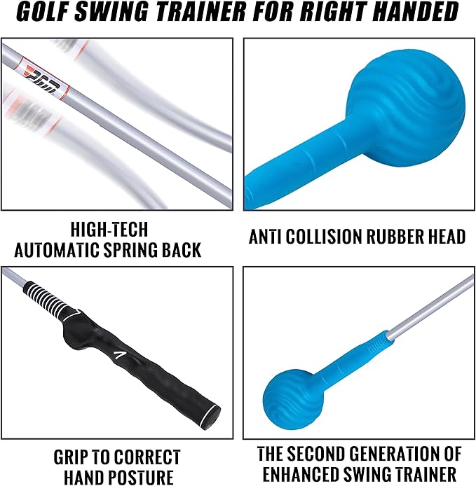 PGM Golf Swing Trainer Aid -2.0 Golf Swing Training Aid Golf Practice Warm-Up Stick for Strength Flexibility and Tempo Training -Suit for Practice Chipping Hitting Golf Accessories for Men and Women