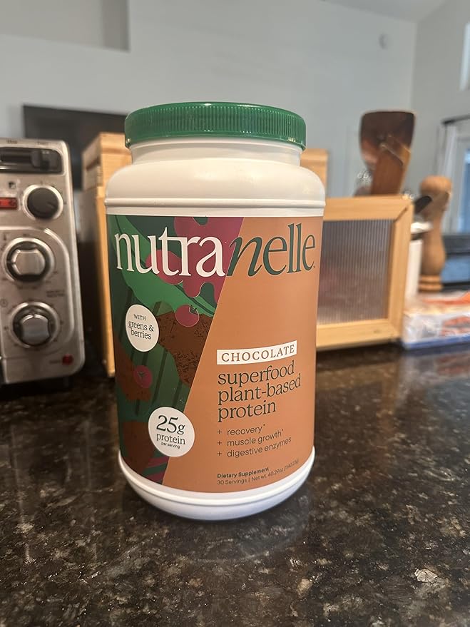 Nutranelle - Plant Based Protein Powder - 25 g Vegan Protein Powder with 30 Servings - Blended Rice & Pea with Superfoods & Amino Acids - Zero Sugar - Chocolate