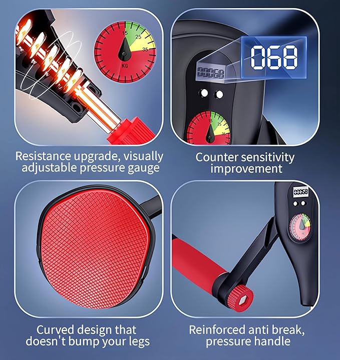 Thigh Trainer 0-77 lbs Adjustable Resistance, Pelvic Floor Muscle Kegel Exerciser, Thigh Exerciser & Booty Trainer for Women & Men, Pelvic Floor Exercise Workout Machine