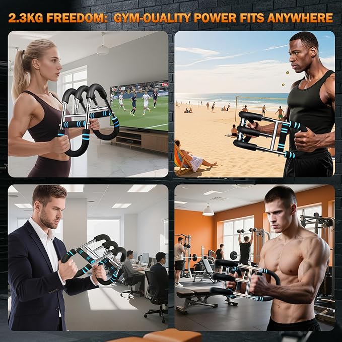 Twister Arm Trainer, 60-110lb Adjustable Chest Workout Equipment, Anti-Slip Grips & Double-Spring Safety, Arm Trainer for Men/Women, Portable Home Fitness Equipment