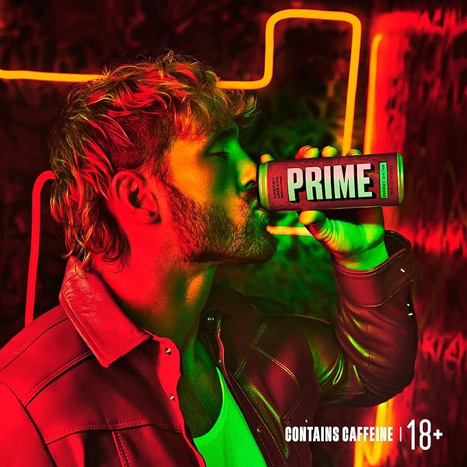 PRIME Energy CHERRY LIMEADE, Zero Sugar Energy Drink, 200mg Caffeine and 300mg of Electrolytes for Hydration, Vegan, Gluten Free,16 Fluid Ounce, 12 Pack