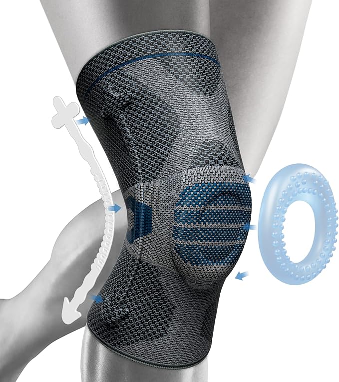 NEENCA Professional Knee Brace for Pain Relief, Medical Knee Compression Sleeve, Knee Support with Horizontal Knit Tech for Meniscus Tear, ACL, Arthritis, Joint Pain, Runner, Workout- FSA/HSA APPROVED