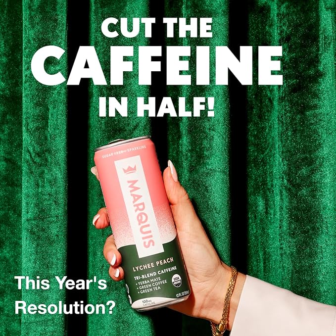 Marquis - Natural Energy Drink - Variety Pack - Sugar Free - 0 Calories - 100mg of Organic Plant Based Caffeine - Yerba Mate - Green Tea - Vitamin C & B Vitamins - Vegan - 12 oz Cans - 12 Pack