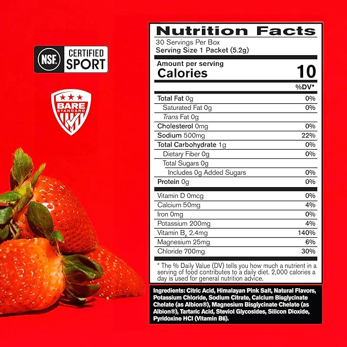 BARE PERFORMANCE NUTRITION, BPN Electrolytes Go Packs, Strawberry