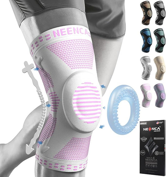 NEENCA Knee Brace for Women & Men, Medical Knee Support with Patella Pad & Side Stabilizers, Knee Compression Sleeve for Knee Pain, Meniscus Tear, ACL, Joint Pain, Runner, Workout - FSA/HSA Eligible