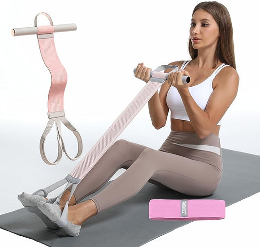 Multifunctional Tension Rope Set – Sit-Up Assistance, Knitted Fitness Equipment for Abdominal/Waist/Arm/Leg Stretching & Weight Loss Training,Gift a 90 Pound Knitted Resistance Strap