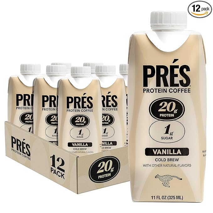 Protein Coffee - Real Cold Brew with Creamy Vanilla - 20g Ready To Drink Protein - 1g Sugar - 100 Calories - No Added Sugar, 99% Lactose Free Keto Friendly Proffee - 11 FL OZ - 12pk Vanilla