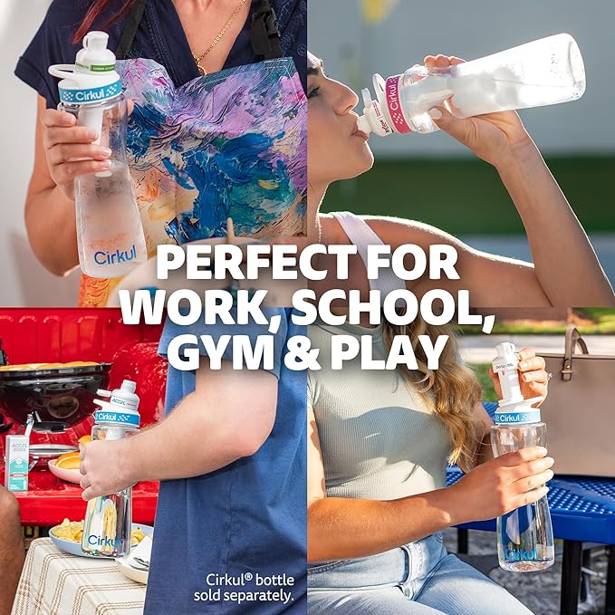 Cirkul Inflow Energy Flavor Cartridge Variety Pack with Caffeine, 6-Pack (2 Passion Fruit Dragon Fruit, 2 Wild Berry, 2 Watermelon), No Sugar, Zero Calorie Drink Mix