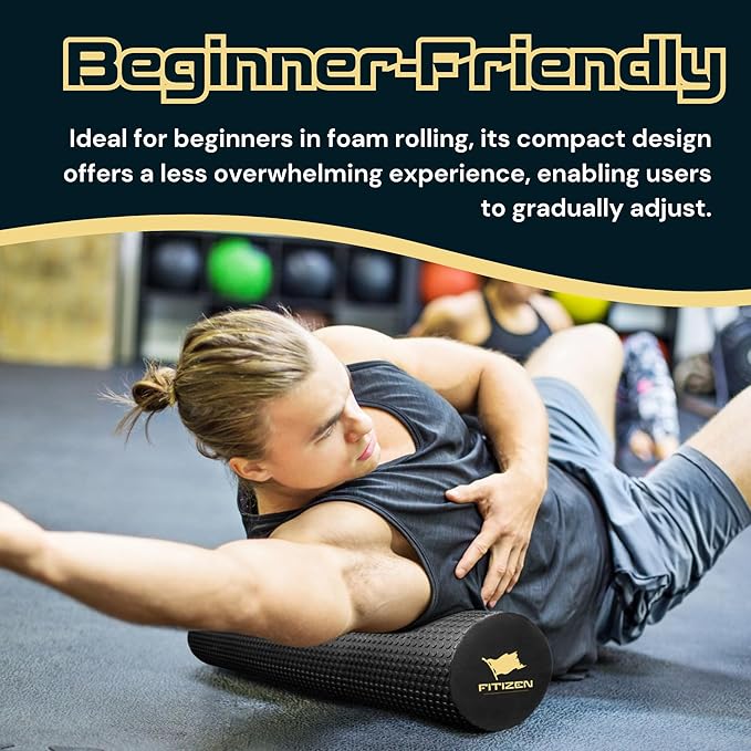 FitNation Foam Roller – High-Density Foam Muscle Roller – Textured Foam Rollers for Muscle Massage, Stretching, Pilates, Yoga