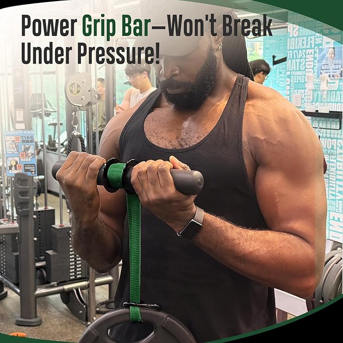 FitBeast Forearm Strengthener & Forearm Exerciser, Wrist Roller with Thicker Handle, Forearm Strength Trainer with Adjustable Strap - Ideal for Grip Strength, Muscle Building, Rehabilitation