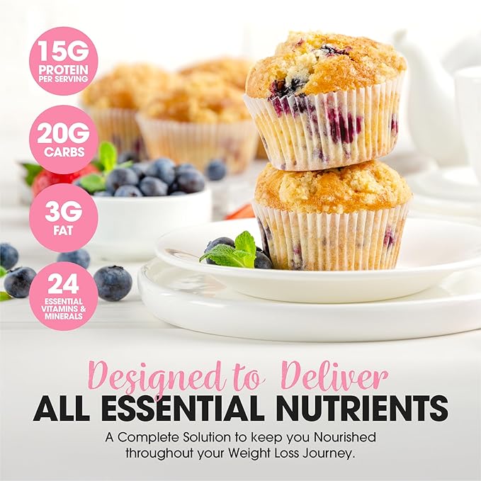 Strawberry Meal Replacement Powder | High Protein with 15G Whey & Soy Isolate | GLP-1 Booster | Best for Lean Shakes for Weight Loss in Women & Men | No Artificial Sweeteners (15 Servings)