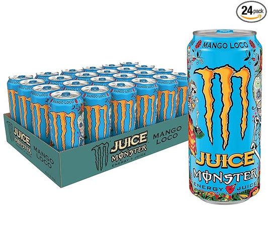 Monster Energy Juice Monster Mango Loco, Energy + Juice, Energy Drink, 16 Ounce (Pack of 24), 384 Ounce