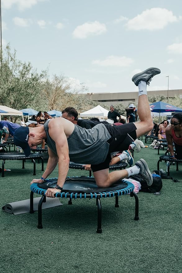 JumpSport 350 PRO Indoor Heavy Duty Fitness Trampoline, 39-inch | 36 Premium EnduroLast 4 Elastic Cords | Customized Bounce with 7 Settings | 300 lb Wt. Rating | 60-Day Free Trial to 350+ Videos