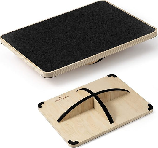 Multi-Optional Wooden Balance Board for all kind of balance tranning, Extra-Large Anti-Slip Wobble, Rocker and Plank Board for Balance and Core Training, Balancing Board for Under Desk