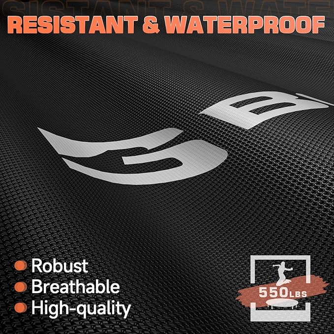 BCAN 40"/48" Foldable Mini Trampoline with Resistance Band, 450 LBS Adult Fitness Trampoline with Bungees, U Shape Adjustable Foam Handle, Stable & Quiet Indoor/Garden