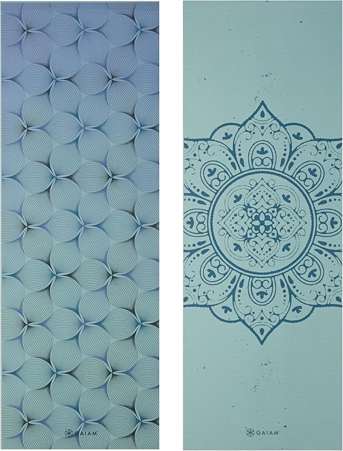 Gaiam Yoga Mat - Premium 6mm Print Reversible Extra Thick Non Slip Exercise & Fitness Mat for All Types of Yoga, Pilates & Floor Workouts (68" x 24" x 6mm Thick)