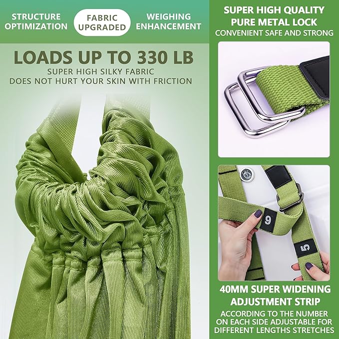 Leg Stretcher Strap, Stretching Equipment with Door Anchor Flexibility Trainer Backbend Assist for Dance Aerial Yoga Ballet Leg Stretching Exercise