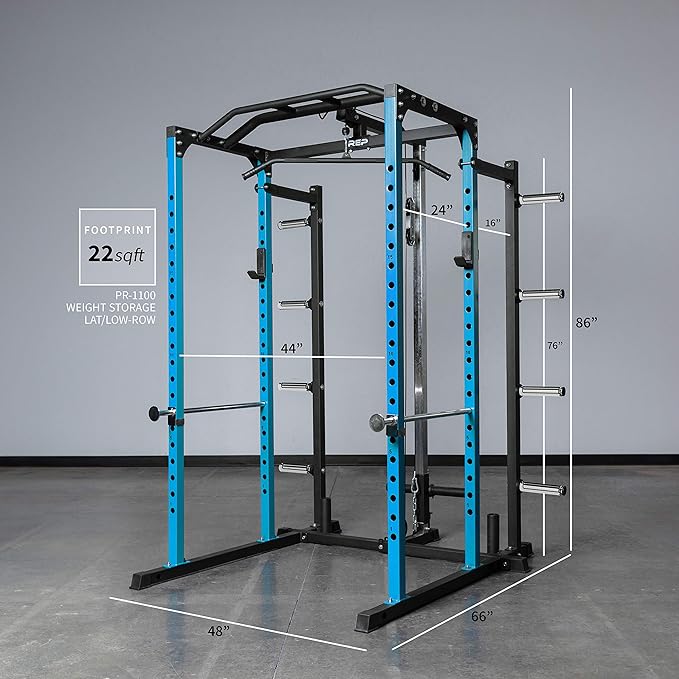 REP Fitness PR-1100 Power Rack - 700 lbs Rated Lifting Cage for Weight Training