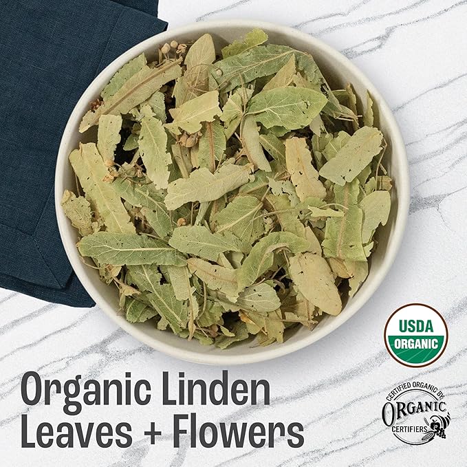 J Mac Botanicals, Organic Linden Leaf and Flower, Whole Leaves and Flowers