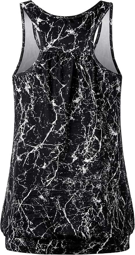 Miusey Womens Sleeveless Round Neck Loose Fit Racerback Yoga Tank Top