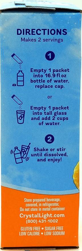 Crystal Light On The Go Citrus With Caffeine Drink Mix, 10-Packet Box (Pack of 25)